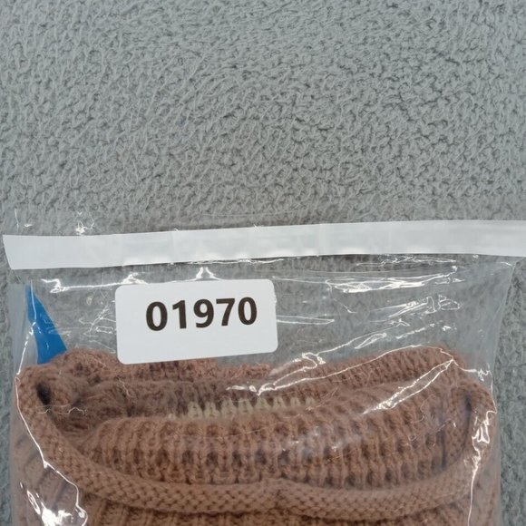 Hippie Rose Sweater Womens XL Tan Striped Waffle Knit Pullover Cable Knit - Picture 10 of 10